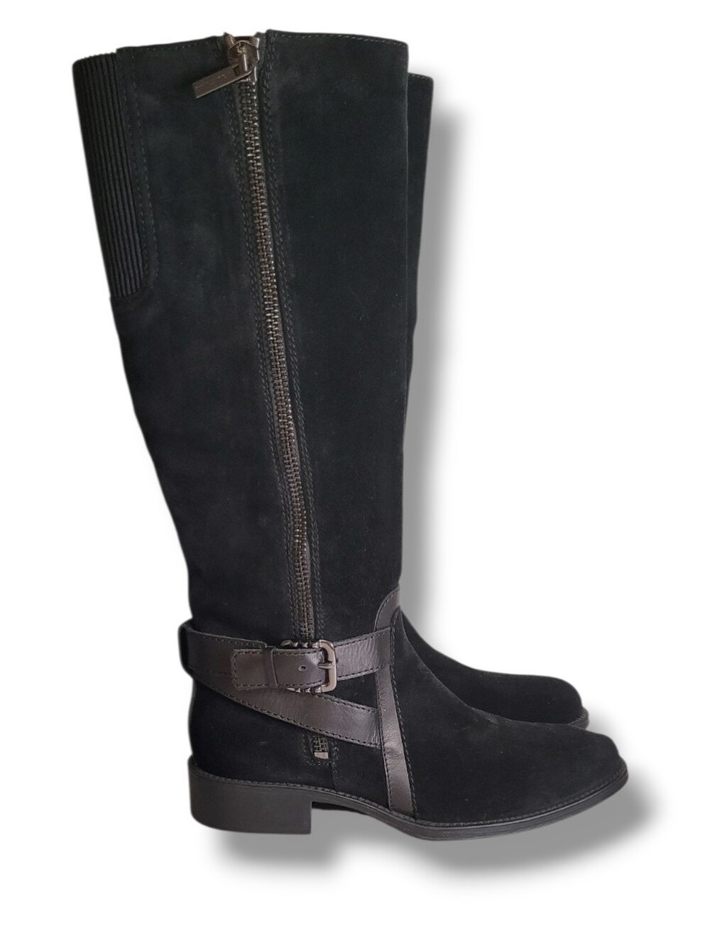 Aquatalia Black Suede Riding Boots Size 9